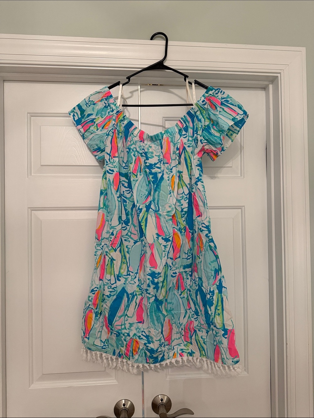 Lilly Pulitzer sailboat Off-Shoulder Dress